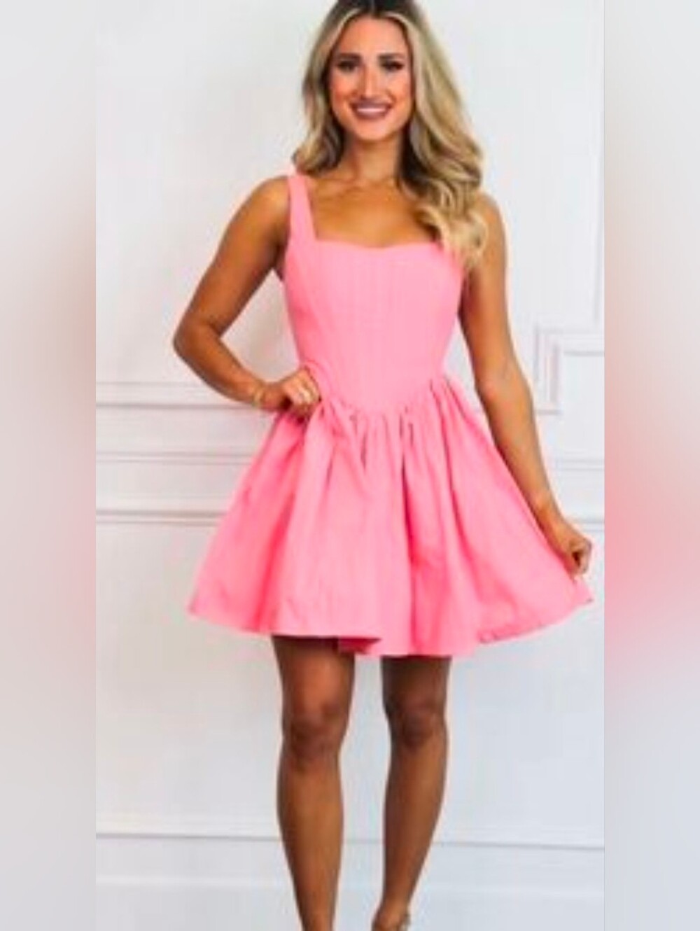 Talulah Annika Mini Dress Pink Pop Bubble Hem Corset Fit Size M